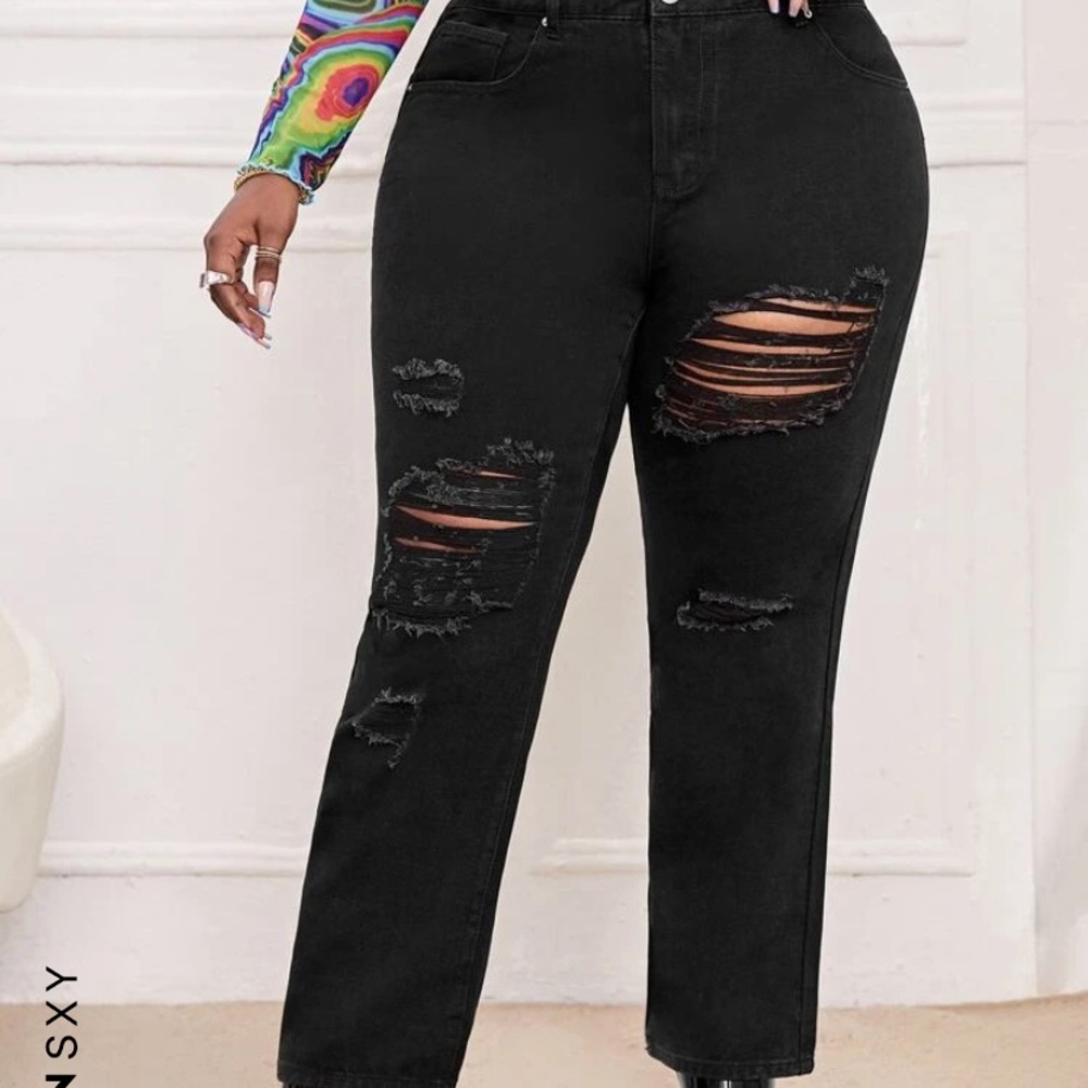 2 pairs of black mom jeans